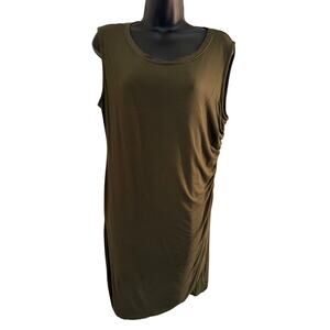 AVLN Studio Olive Knit Dress Lined with Ruching XL